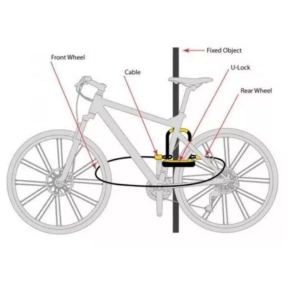 Cadeado U-lock Trava + Cabo Onguard 8154 Reforçado Bike Moto - Image 3