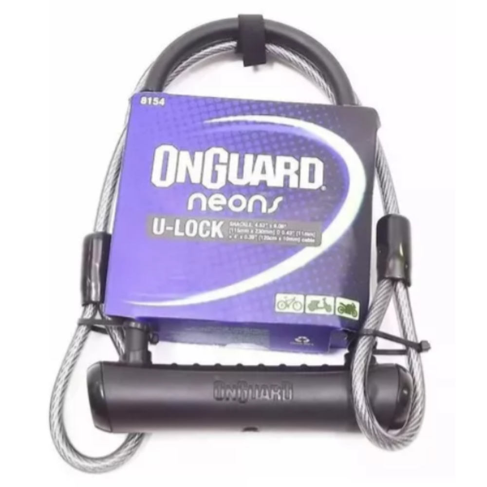 Cadeado U-lock Trava + Cabo Onguard 8154 Reforçado Bike Moto - Image 4